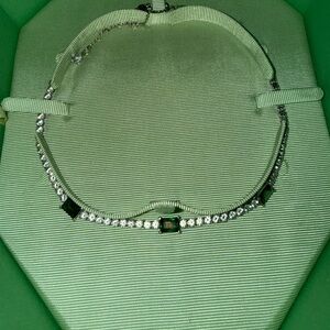Swarovski Silver and Green Crystal Necklace